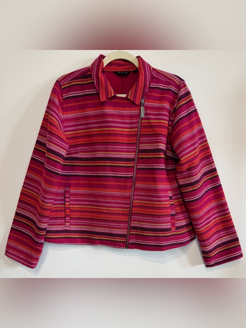 Peace Love World Women’s Modern Tweed Striped Jacket Size M